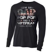 Pop Pop Veteran Fathers Day Gift From Daughter Wife For Dad Cooling Performance Long Sleeve Crew