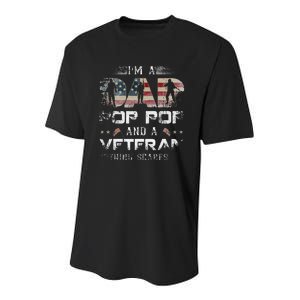 Pop Pop Veteran Fathers Day Gift From Daughter Wife For Dad Youth Performance Sprint T-Shirt