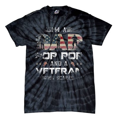 Pop Pop Veteran Fathers Day Gift From Daughter Wife For Dad Tie-Dye T-Shirt