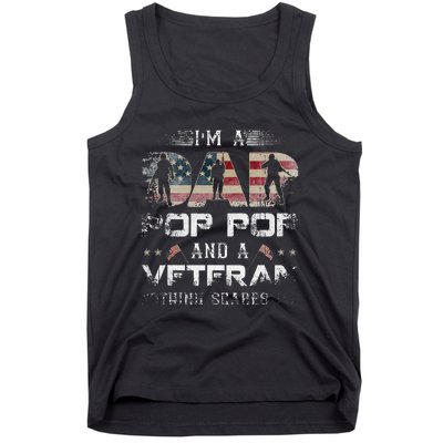 Pop Pop Veteran Fathers Day Gift From Daughter Wife For Dad Tank Top