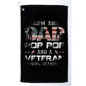 Pop Pop Veteran Fathers Day Gift From Daughter Wife For Dad Platinum Collection Golf Towel