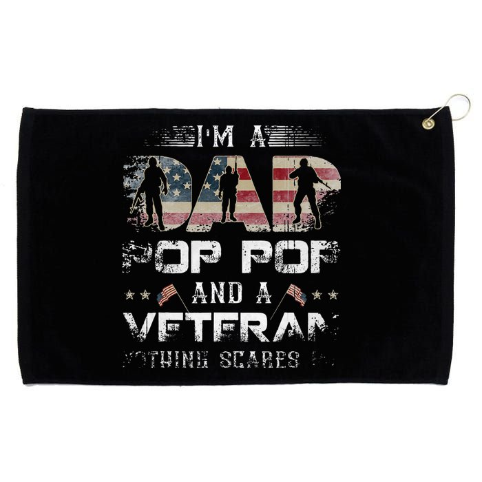 Pop Pop Veteran Fathers Day Gift From Daughter Wife For Dad Grommeted Golf Towel