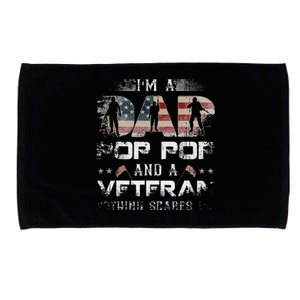 Pop Pop Veteran Fathers Day Gift From Daughter Wife For Dad Microfiber Hand Towel