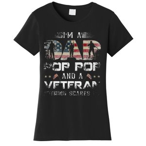 Pop Pop Veteran Fathers Day Gift From Daughter Wife For Dad Women's T-Shirt