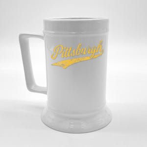 PITTSBURGH PENNSYLVANIA VARSITY SCRIPT SPORTS JERSEY Beer Stein