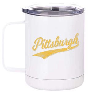 PITTSBURGH PENNSYLVANIA VARSITY SCRIPT SPORTS JERSEY 12 oz Stainless Steel Tumbler Cup