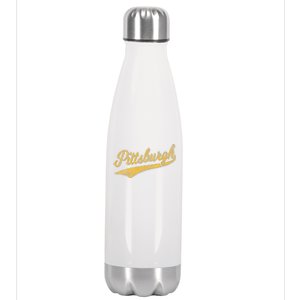 PITTSBURGH PENNSYLVANIA VARSITY SCRIPT SPORTS JERSEY Stainless Steel Insulated Water Bottle