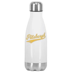 PITTSBURGH PENNSYLVANIA VARSITY SCRIPT SPORTS JERSEY Stainless Steel Insulated Water Bottle