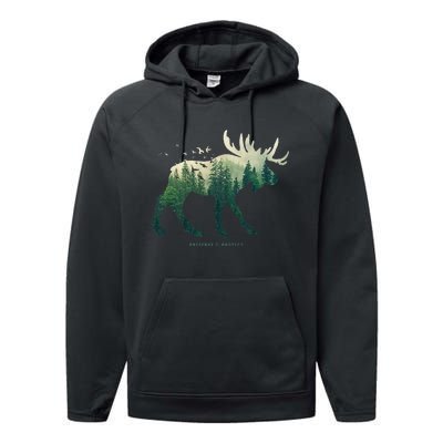 Preserve & Protect Vintage National Park Moose Performance Fleece Hoodie