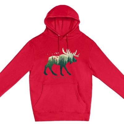 Preserve & Protect Vintage National Park Moose Premium Pullover Hoodie