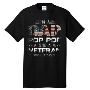 Pop Pop Veteran Fathers Day Gift From Daughter Wife For Dad Tall T-Shirt