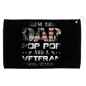 Pop Pop Veteran Fathers Day Gift From Daughter Wife For Dad Grommeted Golf Towel