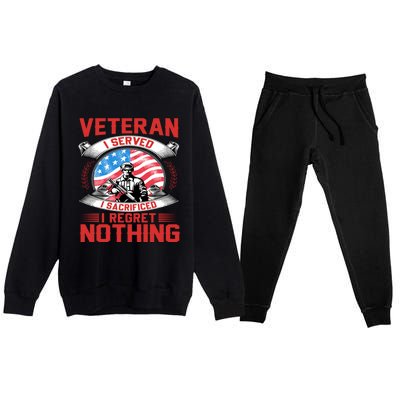 Proud Patriotic Veteran Military Great Gift Premium Crewneck Sweatsuit Set