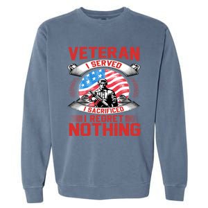 Proud Patriotic Veteran Military Great Gift Garment-Dyed Sweatshirt