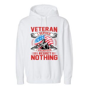 Proud Patriotic Veteran Military Great Gift Garment-Dyed Fleece Hoodie