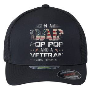 Pop Pop Veteran Fathers Day Gift From Daughter Wife For Dad Flexfit Unipanel Trucker Cap