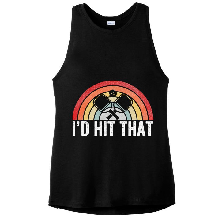 Pickleball Player Vintage I'd Hit That Retro Gift Ladies PosiCharge Tri-Blend Wicking Tank