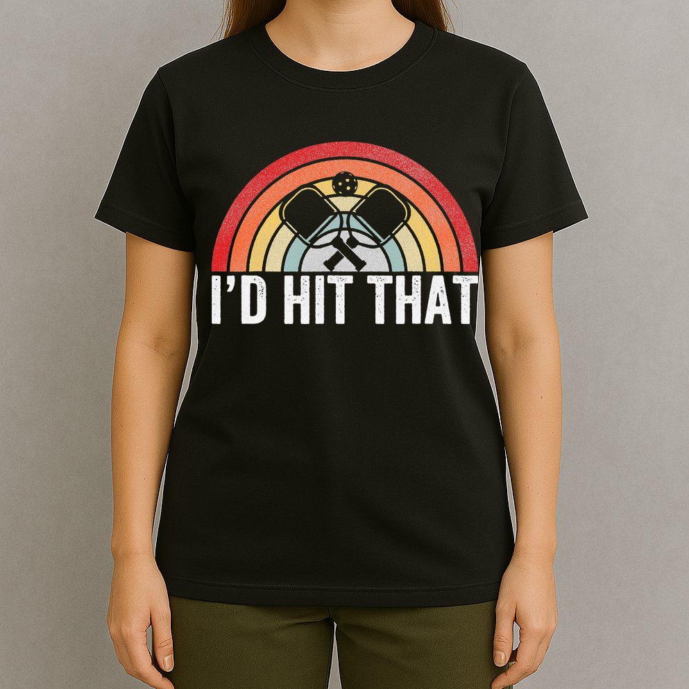 Pickleball Player Vintage I'd Hit That Retro Gift T-Shirt