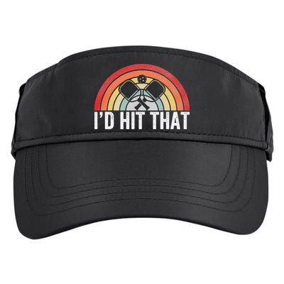 Pickleball Player Vintage I'd Hit That Retro Gift Adult Drive Performance Visor