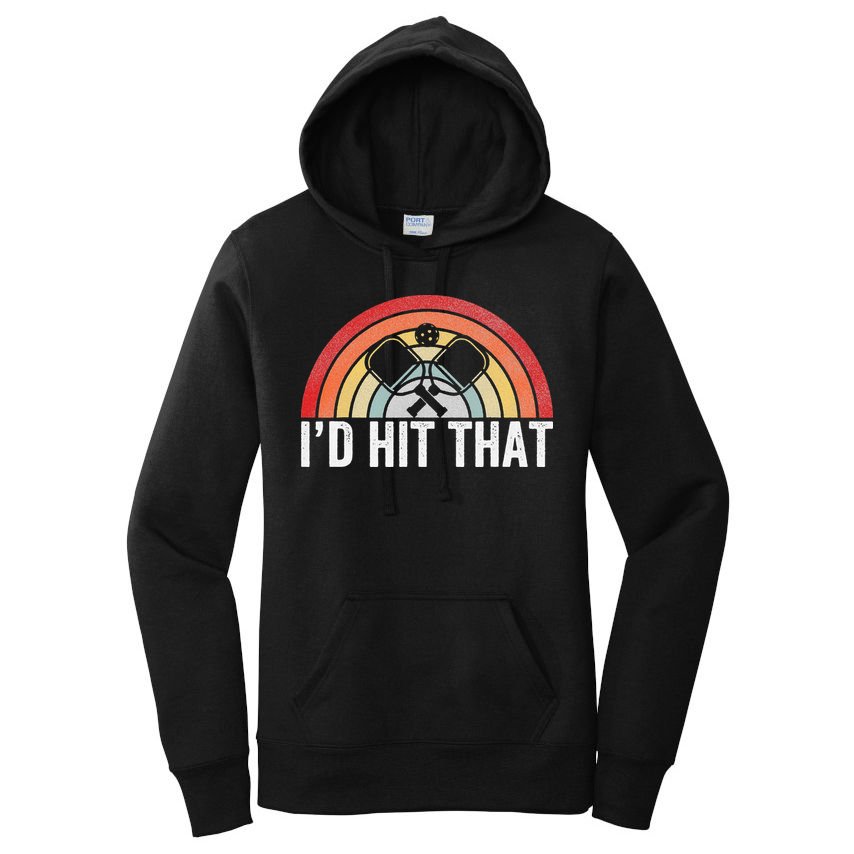 Pickleball Player Vintage I'd Hit That Retro Gift Women's Pullover Hoodie