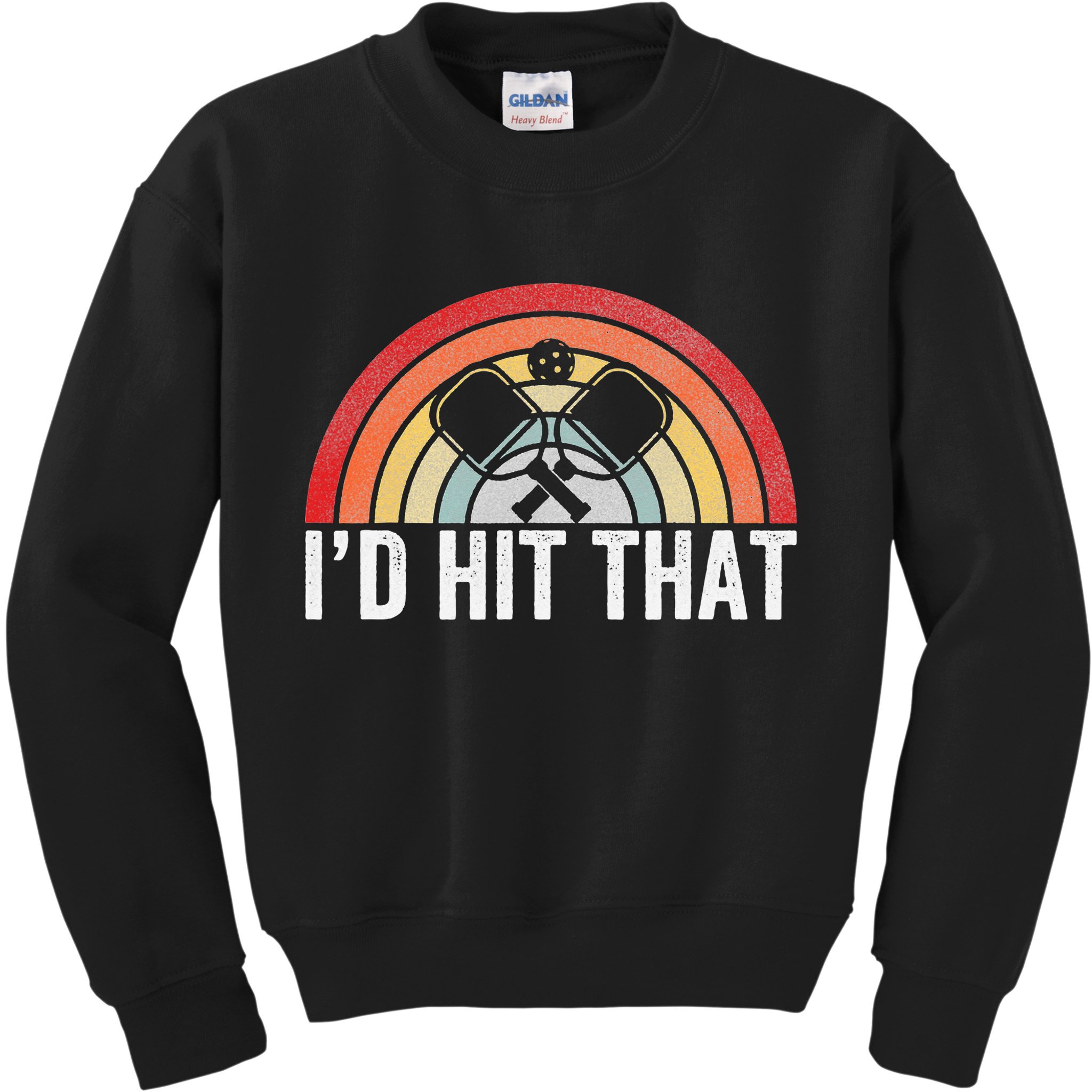 Pickleball Player Vintage I'd Hit That Retro Gift Kids Sweatshirt