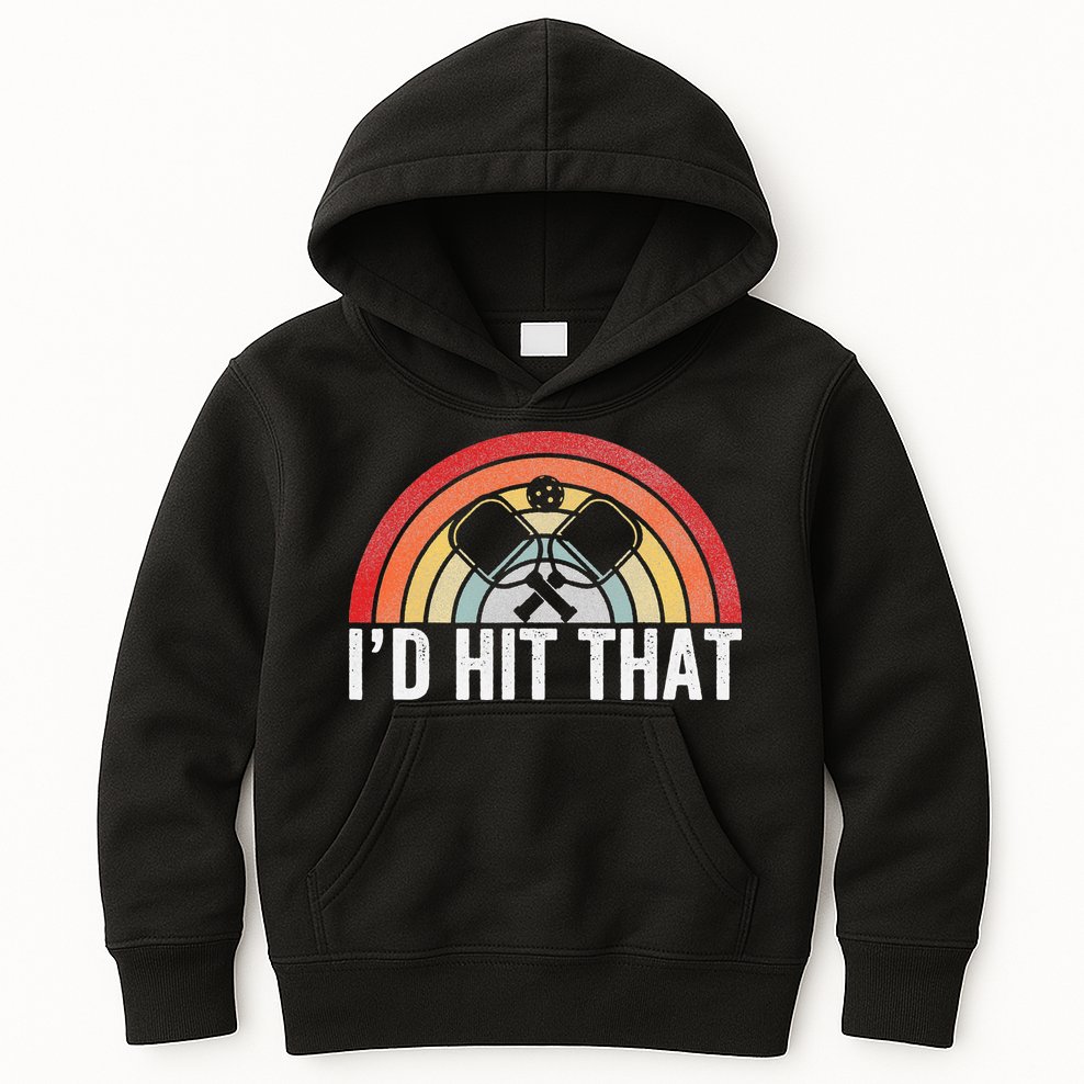 Pickleball Player Vintage I'd Hit That Retro Gift Kids Hoodie
