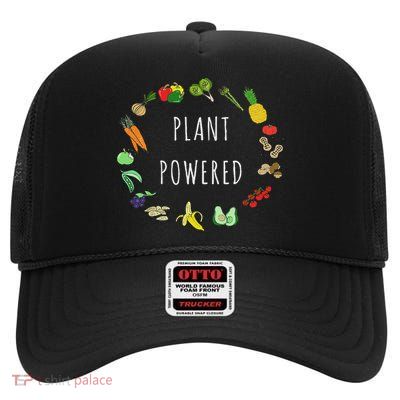 Plant Powered Vegan Plant Based Vegetarian High Crown Mesh Back Trucker Hat