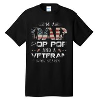 Pop Pop Veteran Fathers Day Gift From Daughter Wife For Dad Tall T-Shirt