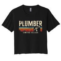 Plumbing Plumber Vintage Retro Plumber Limited Edition Women's Crop Top Tee