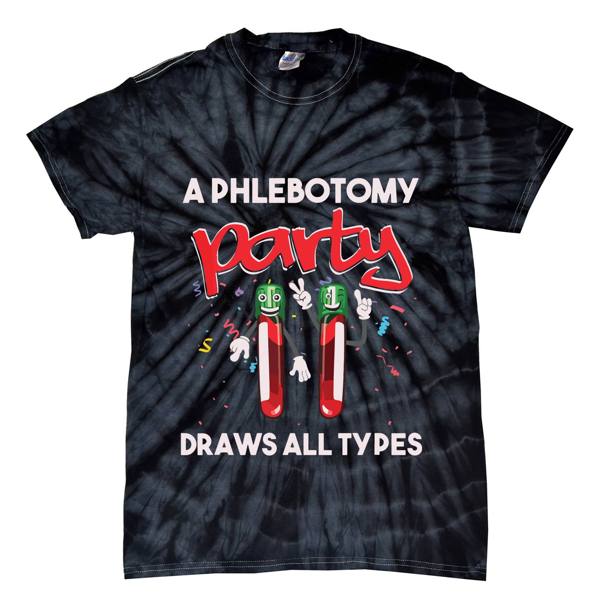 Phlebotomy Phlebotomist Vein Health Syringe Blood Donor Gift Tie-Dye T-Shirt