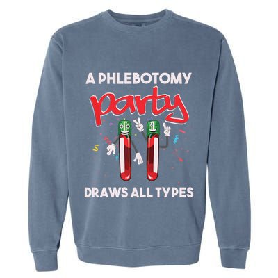 Phlebotomy Phlebotomist Vein Health Syringe Blood Donor Gift Garment-Dyed Sweatshirt