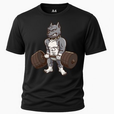 Pitbull Powerlifting Weight Lifting Dog Lovers Gift Performance Shirt