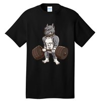 Pitbull Powerlifting Weight Lifting Dog Lovers Gift Tall T-Shirt