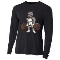 Pitbull Powerlifting Weight Lifting Dog Lovers Gift Cooling Performance Long Sleeve Crew