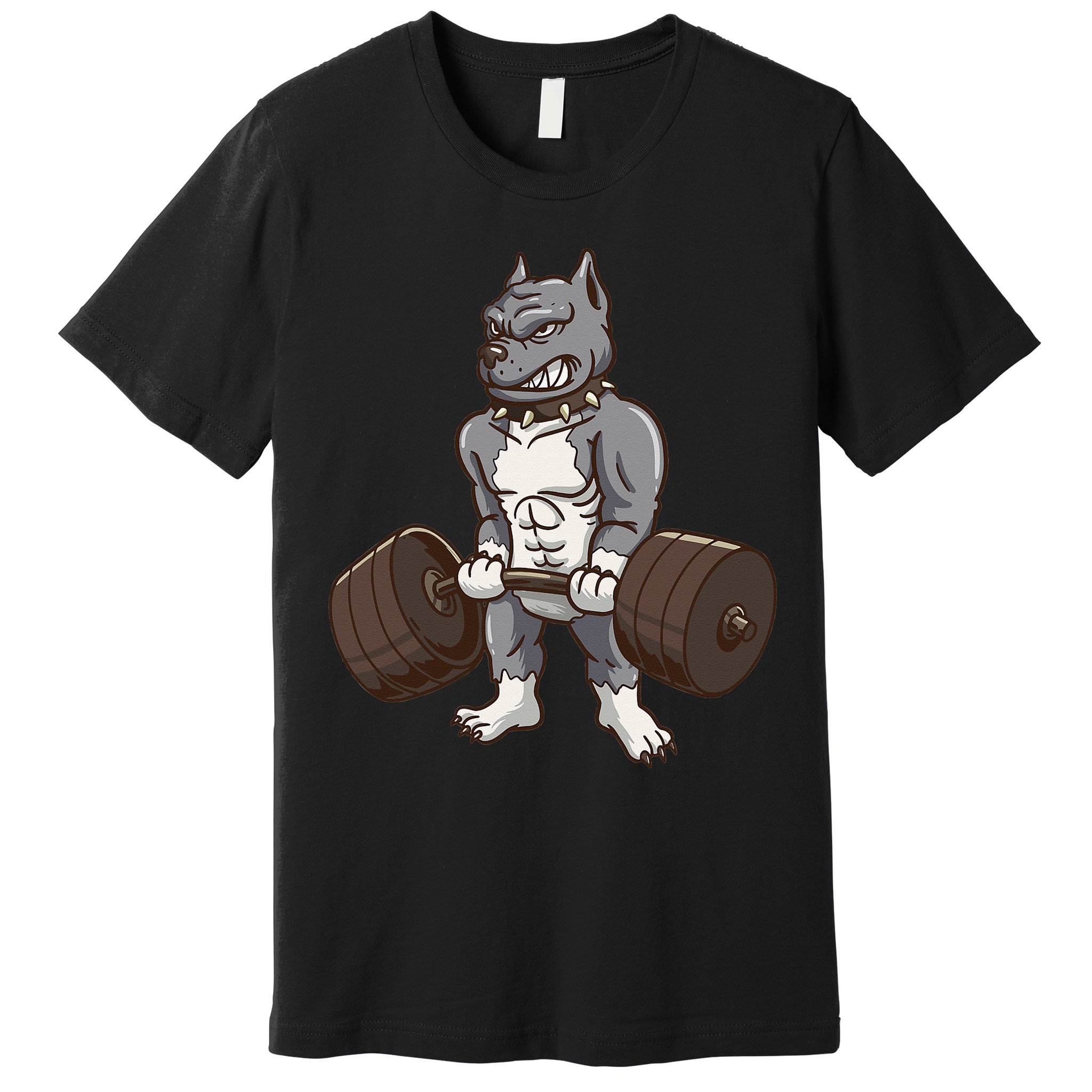 Pitbull Powerlifting Weight Lifting Dog Lovers Gift Premium T-Shirt