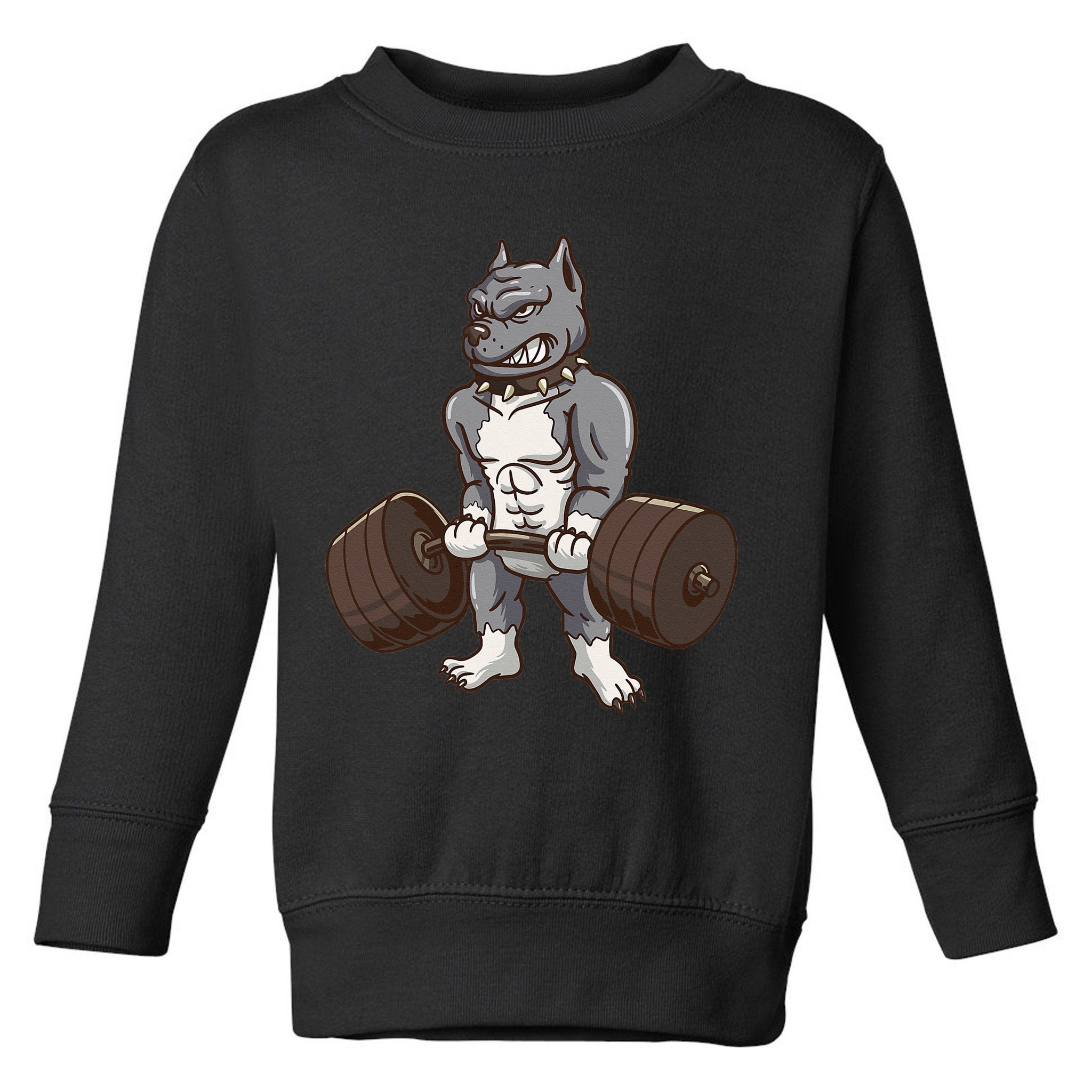 Pitbull Powerlifting Weight Lifting Dog Lovers Gift Toddler Sweatshirt