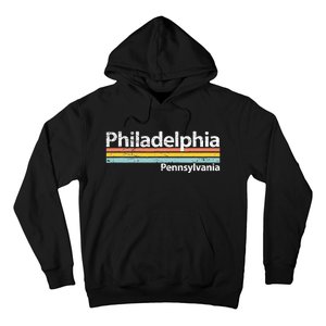 Philadelphia Pennsylvania Worn Design Retro Stripes Hoodie