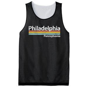 Philadelphia Pennsylvania Worn Design Retro Stripes Mesh Reversible Basketball Jersey Tank