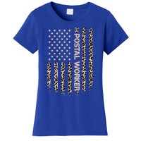 Patriotic Postal Worker American Flag Leopard Print Usa Gift Women's T-Shirt