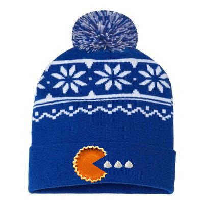 Pumpkin Pie Whipped Cream Video Game Thanksgiving Cute Gift USA-Made Snowflake Beanie