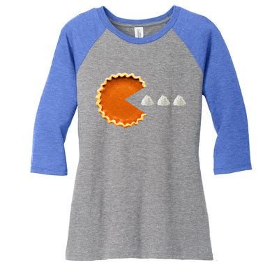 Pumpkin Pie Whipped Cream Video Game Thanksgiving Cute Gift Women's Tri-Blend 3/4-Sleeve Raglan Shirt