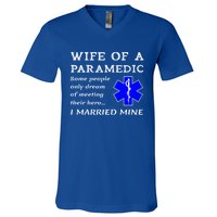 Proud Paramedic Wife Husband Ambulance Crew Ems Emr Wives Gift V-Neck T-Shirt