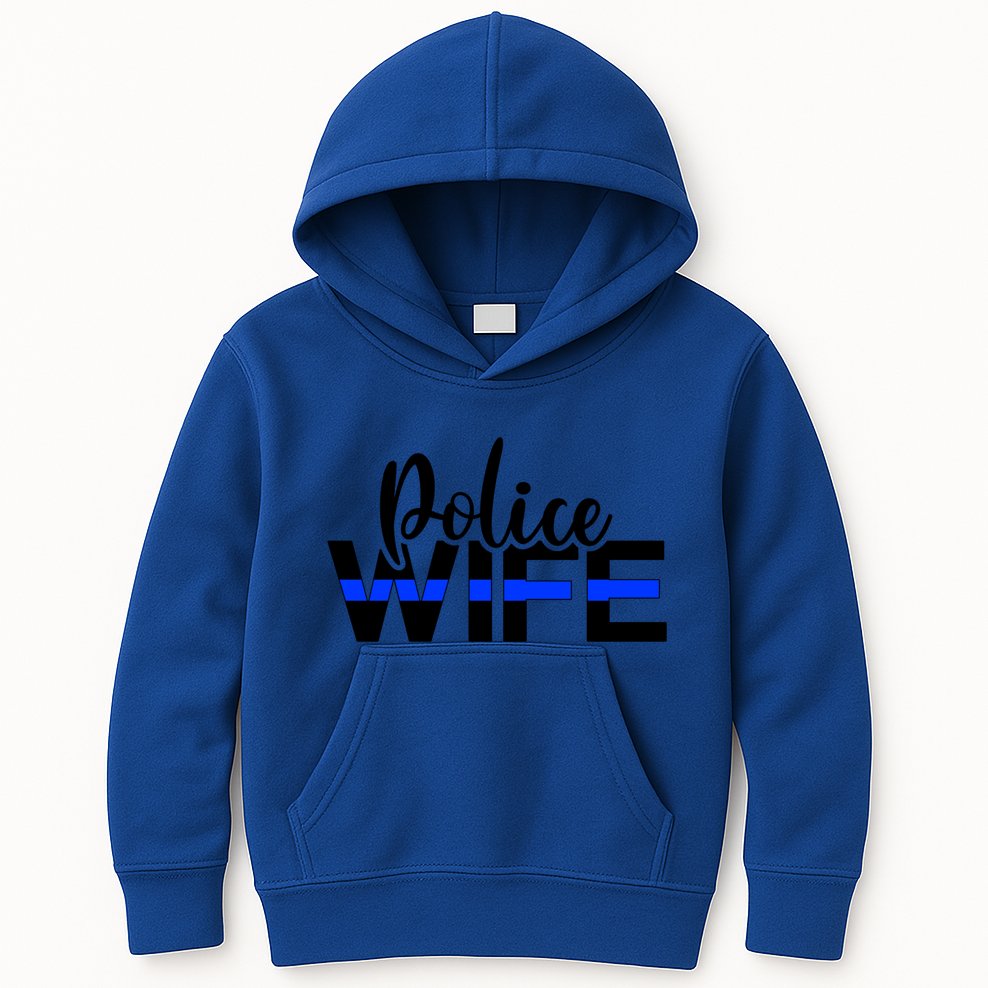 Proud Police Wife Of A Police Officer Wife Cop Wife Gift Kids Hoodie