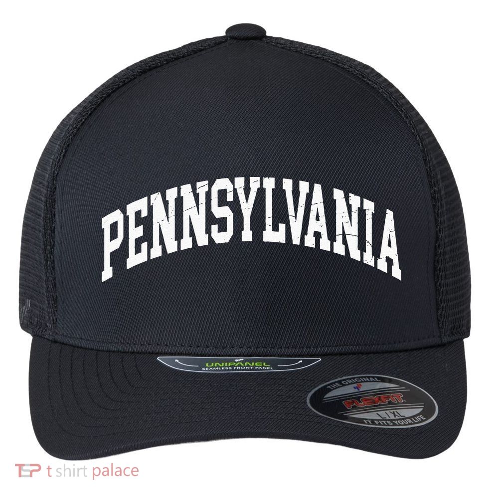 Pennsylvania PA Worn Design Classic Flexfit Unipanel Trucker Cap