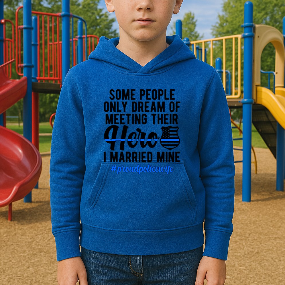 Proud Police Wife Police Officer Wife Of A Police Officer Gift Kids Hoodie