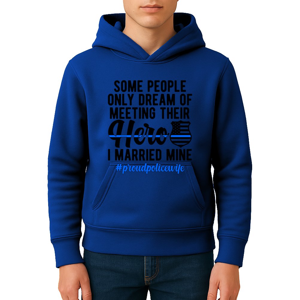 Proud Police Wife Police Officer Wife Of A Police Officer Gift Kids Hoodie
