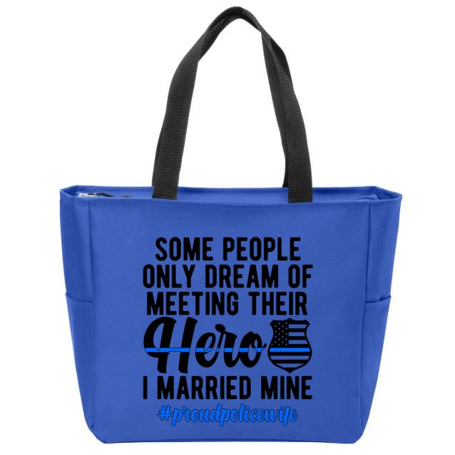 Proud Police Wife Police Officer Wife Of A Police Officer Gift Zip Tote Bag