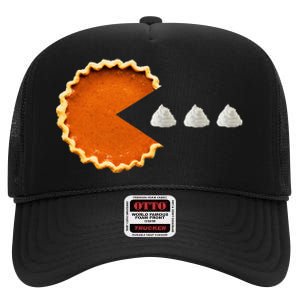 Pumpkin Pie Whipped Cream Video Game Thanksgiving High Crown Mesh Back Trucker Hat