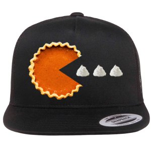 Pumpkin Pie Whipped Cream Video Game Thanksgiving Flat Bill Trucker Hat