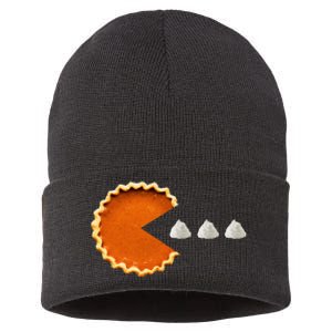 Pumpkin Pie Whipped Cream Video Game Thanksgiving Sustainable Knit Beanie